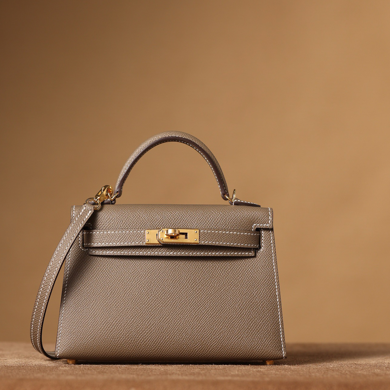 頂級復刻高仿愛馬仕Hermes bag 手袋 KellyMini19二代大象灰金扣 99%真