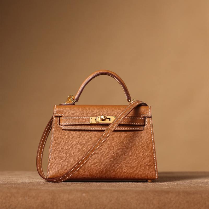 頂級復刻高仿愛馬仕Hermes bag 手袋 KellyMini19二代金棕色金扣 99%真
