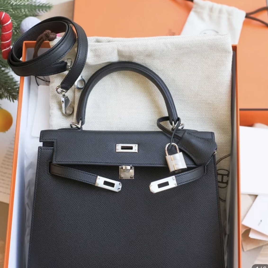 Hermes Kelly 25 EP Outer seam silver hardware handbag