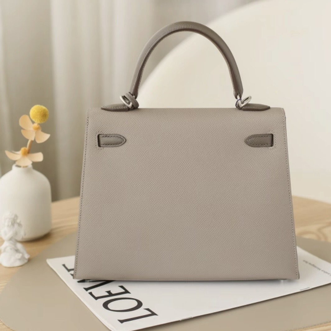 Hermes Kelly 25 EP silver hardware handbag (Horseshoe carving)