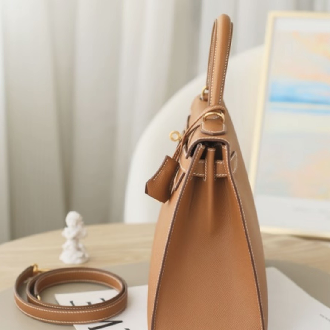 Hermes Kelly 28 EP gold hardware handbag (Golden brown)